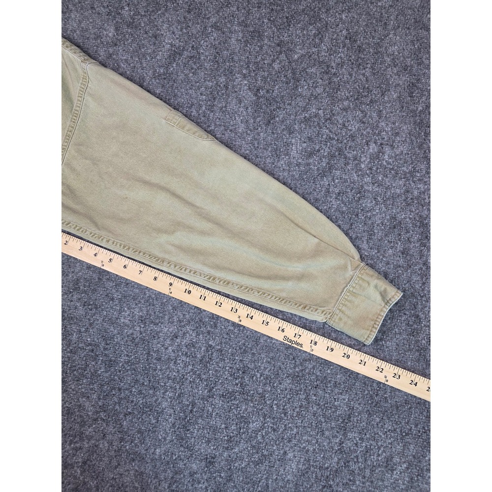 Vintage Camel Button Down Shirt Mens L Khaki 1996 Distressed Cotton Canvas - Picture 9 of 15